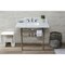 Kingston Brass 36 Carrara Marble Console Sink with Stainless Steel Legs, Marble WhitePolished Nickel LMS3622M8SQ6ST - alternate 4